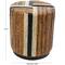 18" Brown Striped Banana Leaf Handmade Linear Wrapped Accent Table